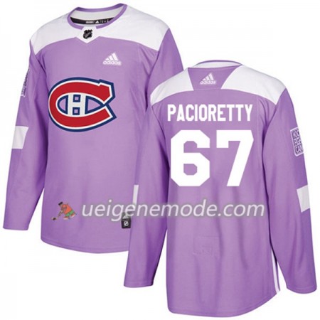 Herren Eishockey Montreal Canadiens Trikot Max Pacioretty 67 Adidas 2017-2018 Lila Fights Cancer Practice Authentic
